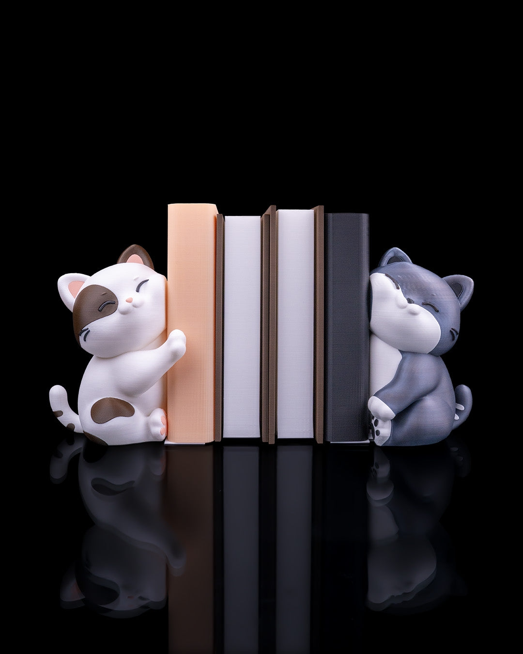 3D Printed Bookends Collection – Unique Shelf Decor