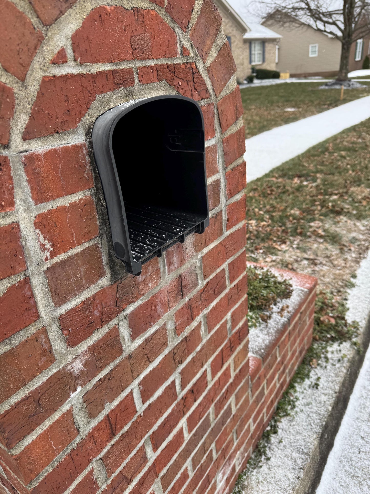 Design 9 replacement mailbox door installed