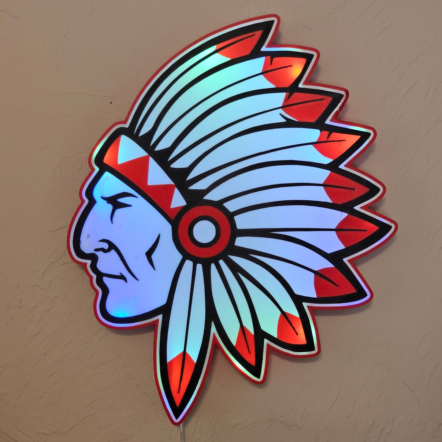 Kingston Redskin Head LED Lightbox
