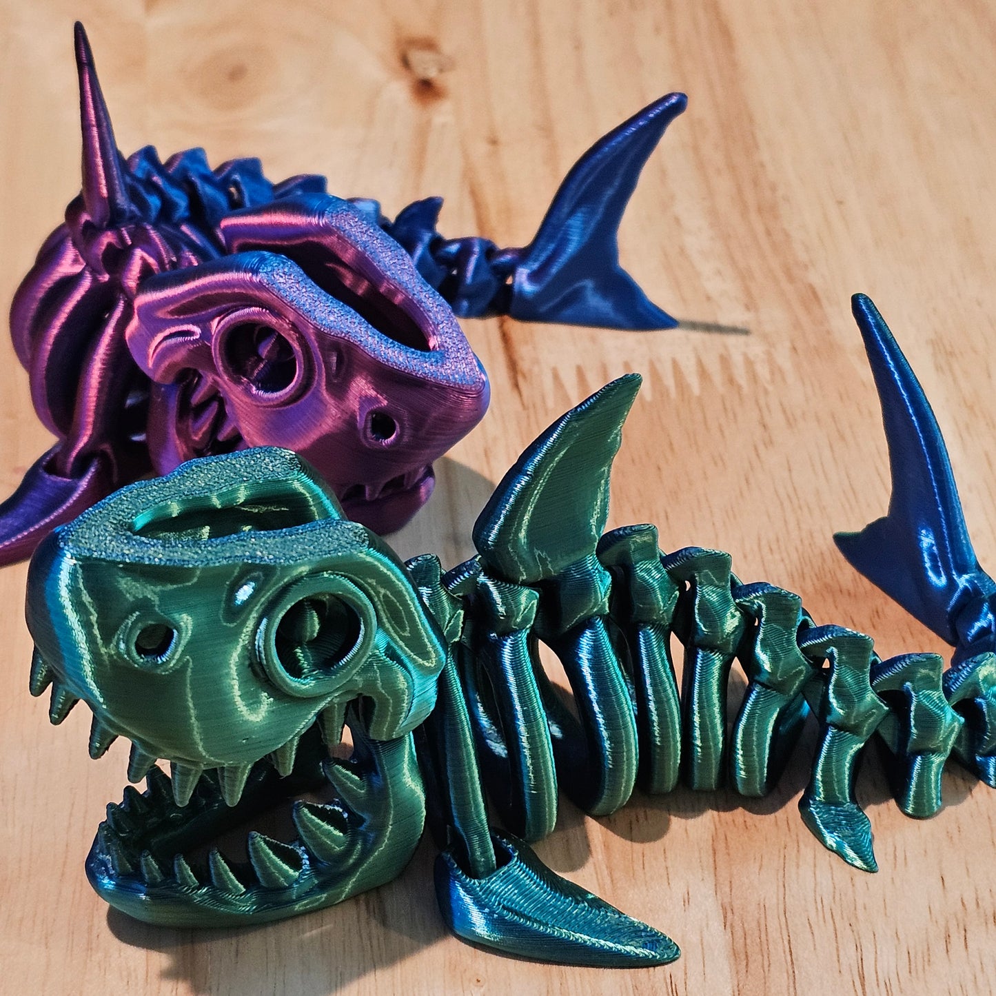 Articulated Shark Skeleton – 3D Printed Flexi Fidget Toy & Ocean Display