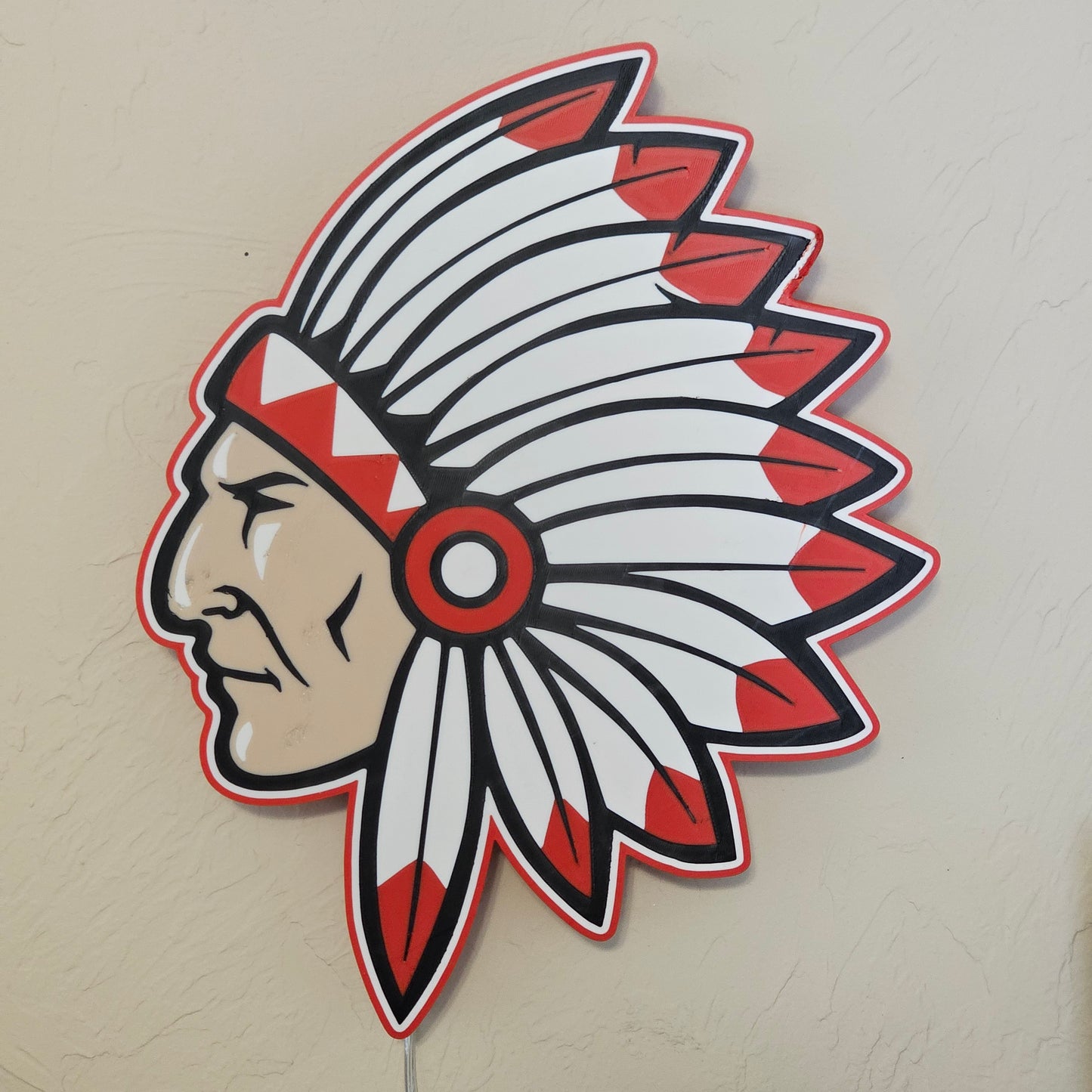 Kingston Redskin Head LED Lightbox
