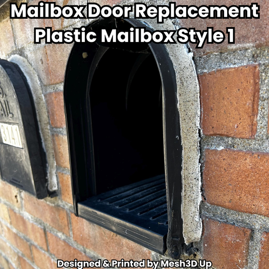 Replacement Door for Plastic Mailbox – Style 1 – Front Options: Plain, Text, or Decorative Figure