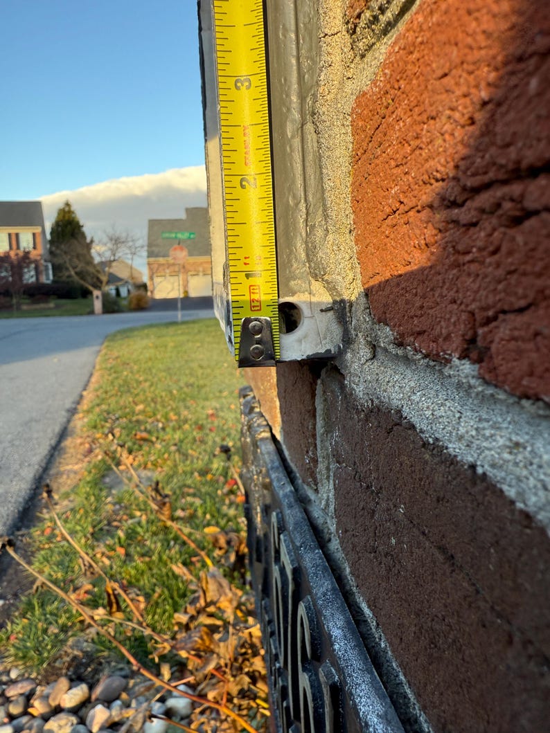 Mailbox door hinge measurement approximately 3 inches