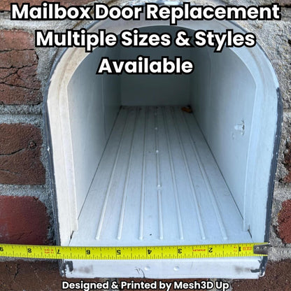 Plastic mailbox door replacement Style 4 fit diagram with measurements