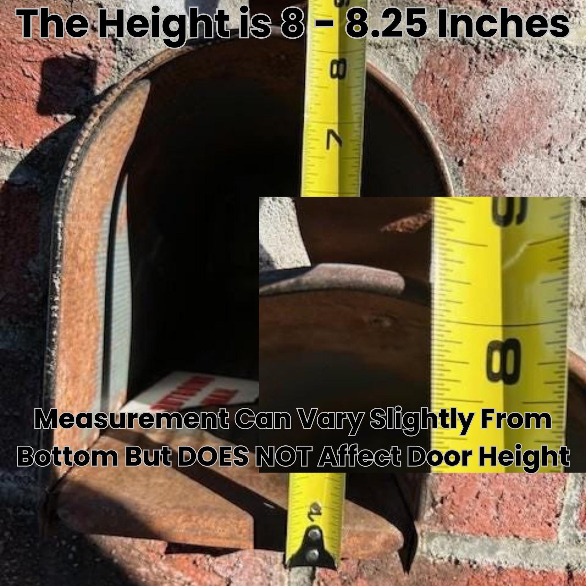 Small metal mailbox height measured about 8 inches