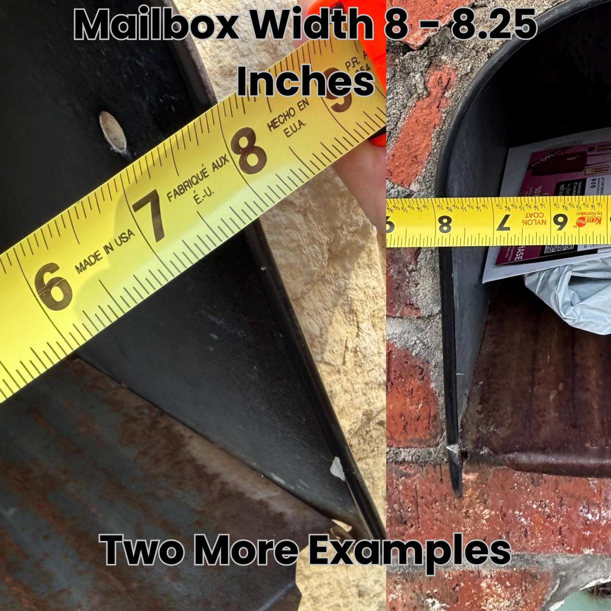 Medium metal mailbox height measured about 10 inches