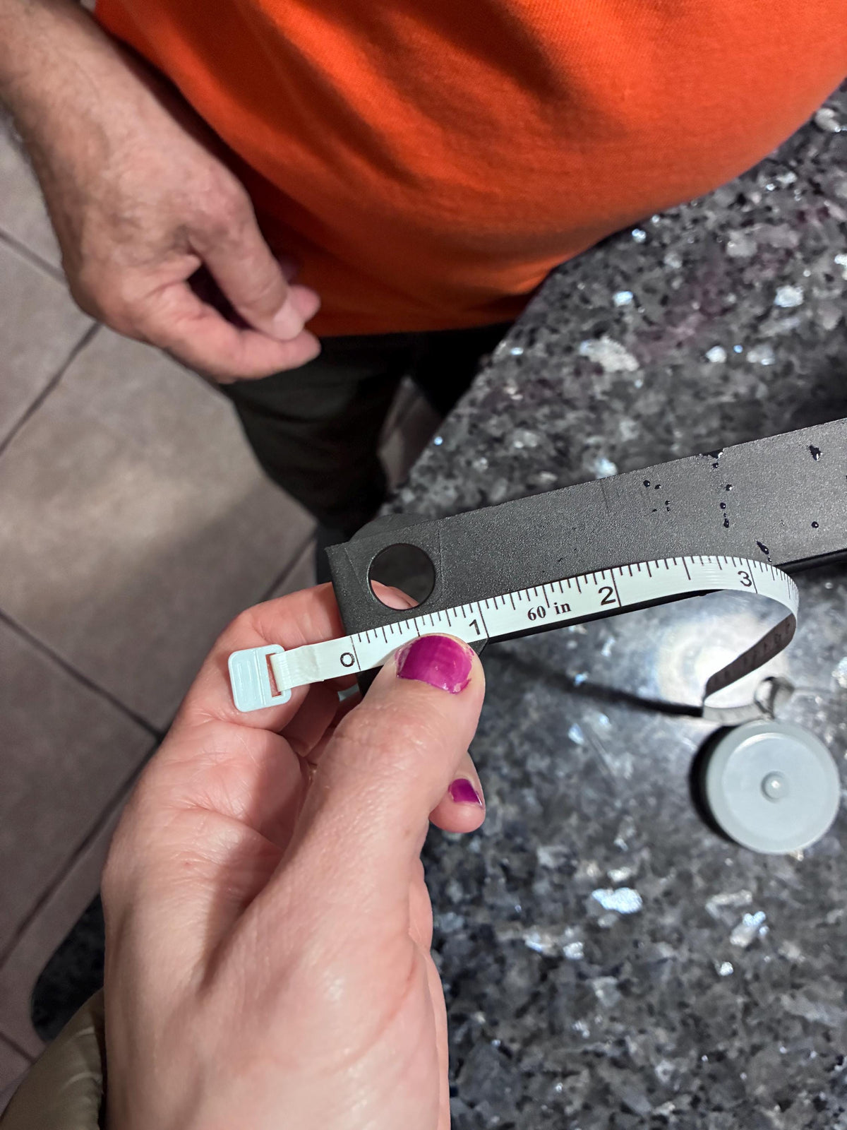 Measuring the hinge on the original Design 6 mailbox door