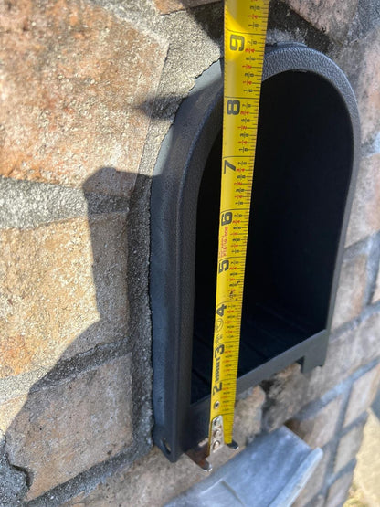 Design 7 replacement mailbox door installed
