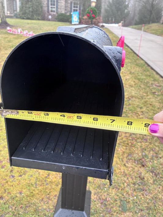 Design 6 plastic mailbox opening width measurement