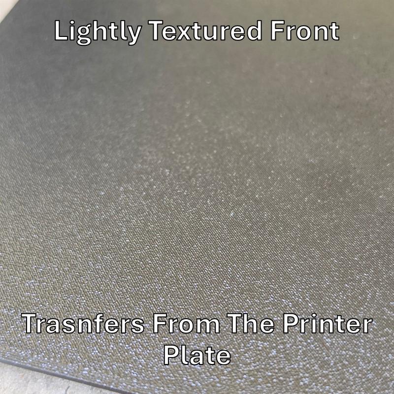 Lightly textured door front, transferred from the printer plate
