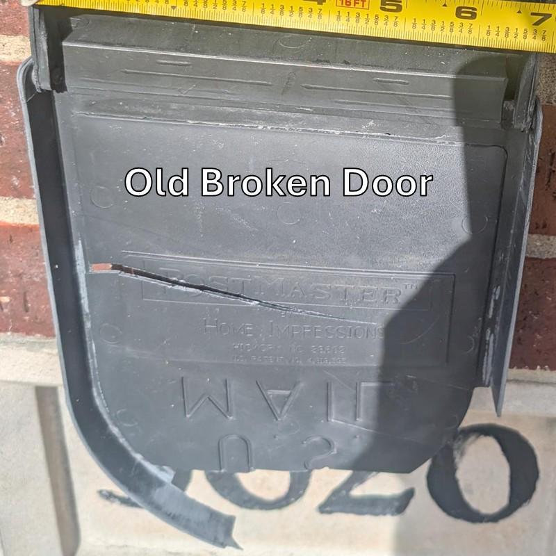Old broken door from a Design 1 mailbox