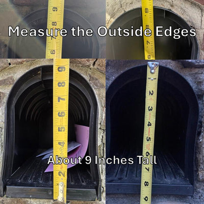 Measuring the outside edges of a Design 1 mailbox, about 9 inches tall