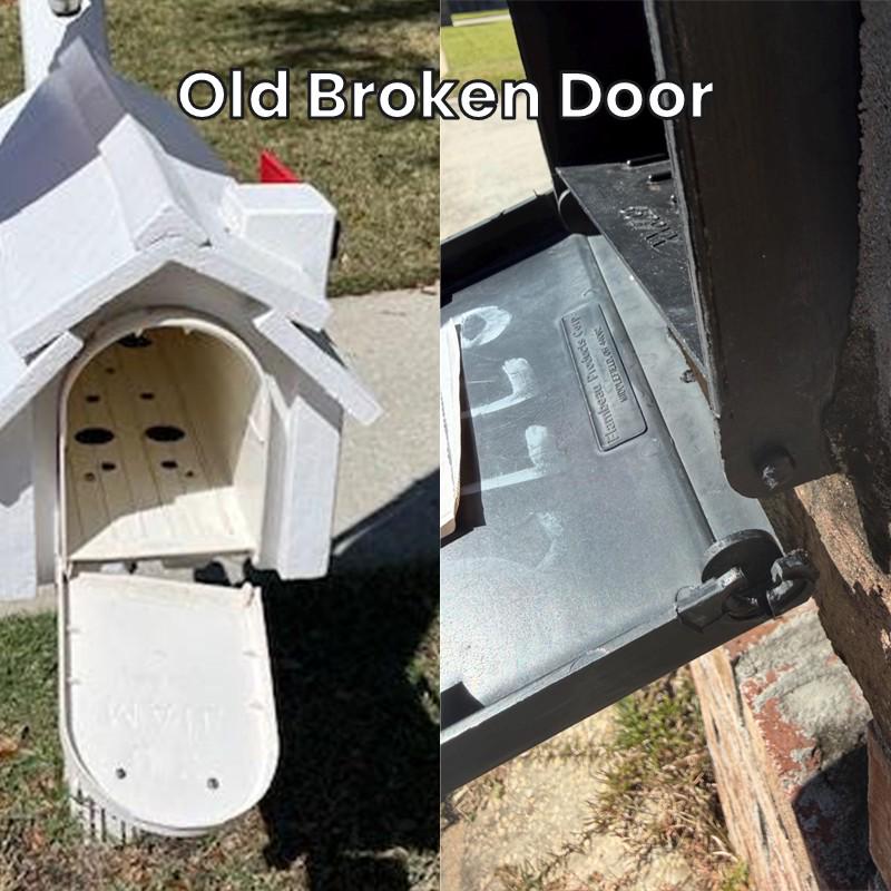 Old broken door from a Design 2 mailbox