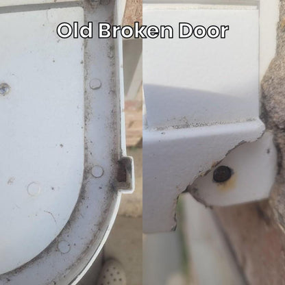 Old broken door on a Design 3 mailbox