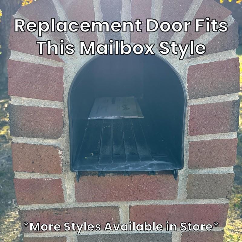 Plastic mailbox door replacement Design 11 - fits this mailbox style