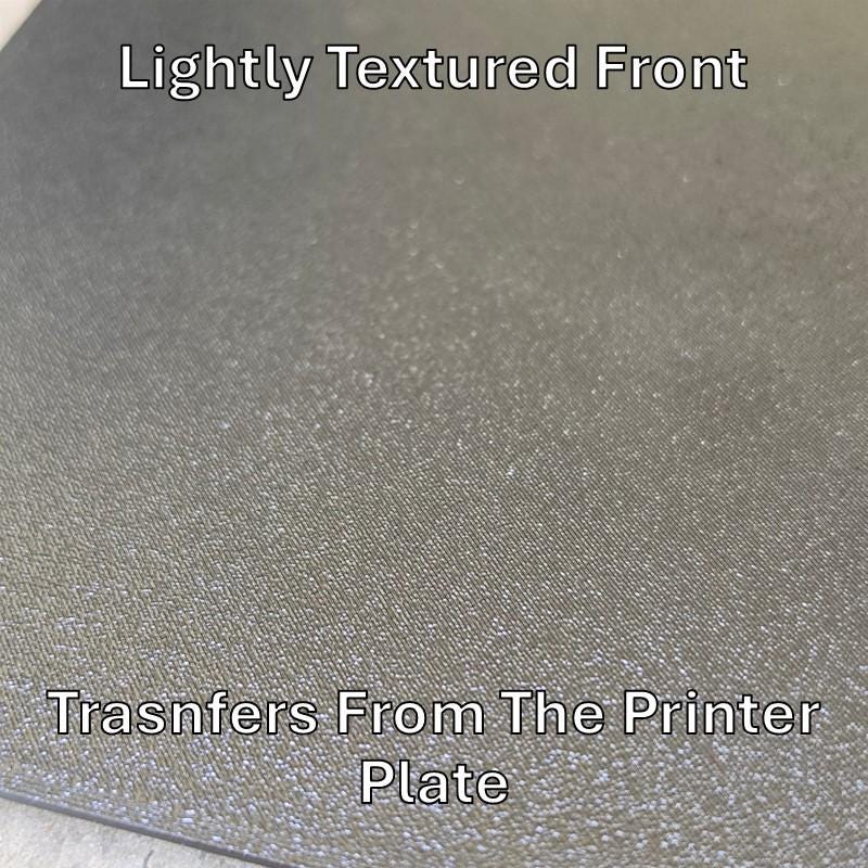 Lightly textured front of the printed door, transferred from the printer plate