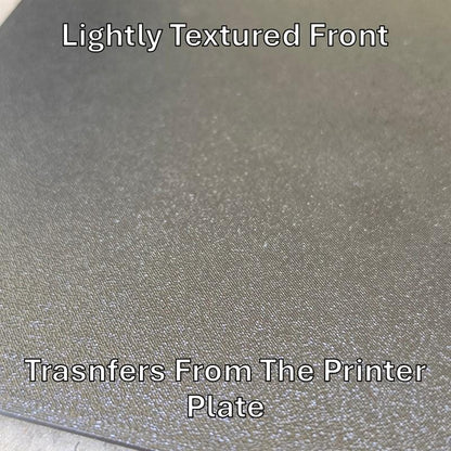 Lightly textured front of the printed door, transferred from the printer plate