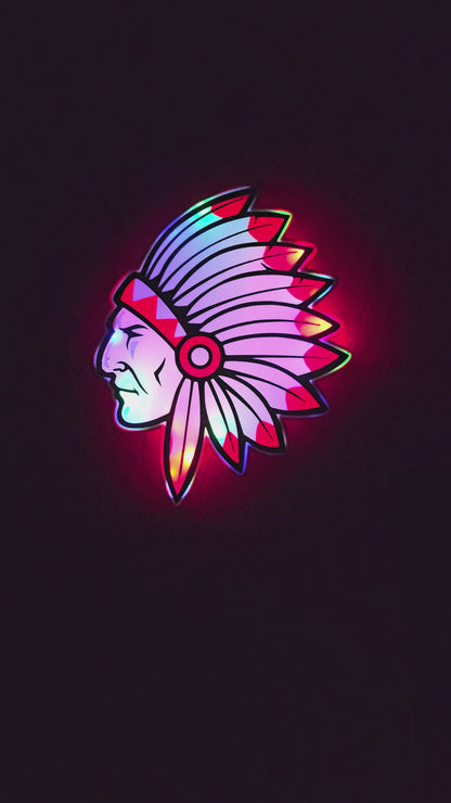 Kingston Redskin Head LED Lightbox