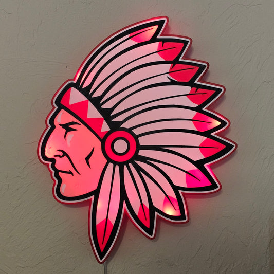 Kingston Redskin Head LED Lightbox