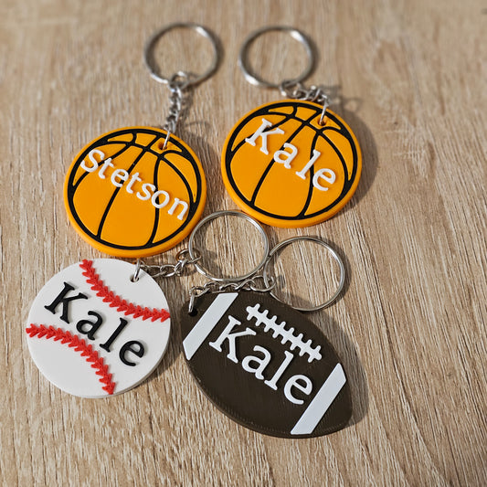 Personalized Sports Keychains – 3D Printed Custom Jersey & Ball