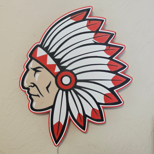 Kingston Redskin Head LED Lightbox